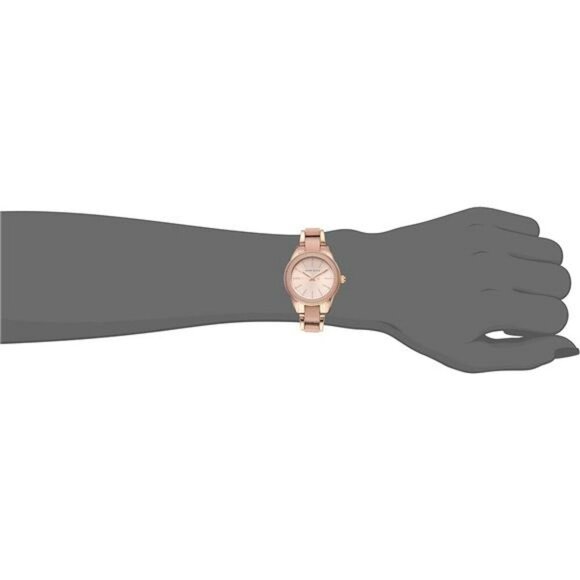 Anne Klein Pink Resin Bracelet Watch Rose Gold Quartz Water Resistant 30mm - Picture 2 of 5